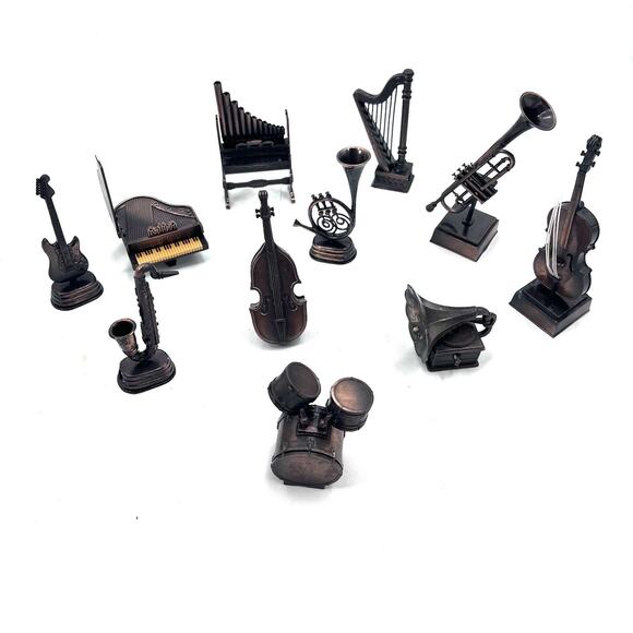 Unbranded Other - Lot Of 11 Vintage Die-Cast Miniature Pencil Sharpener Music - Antique Finish